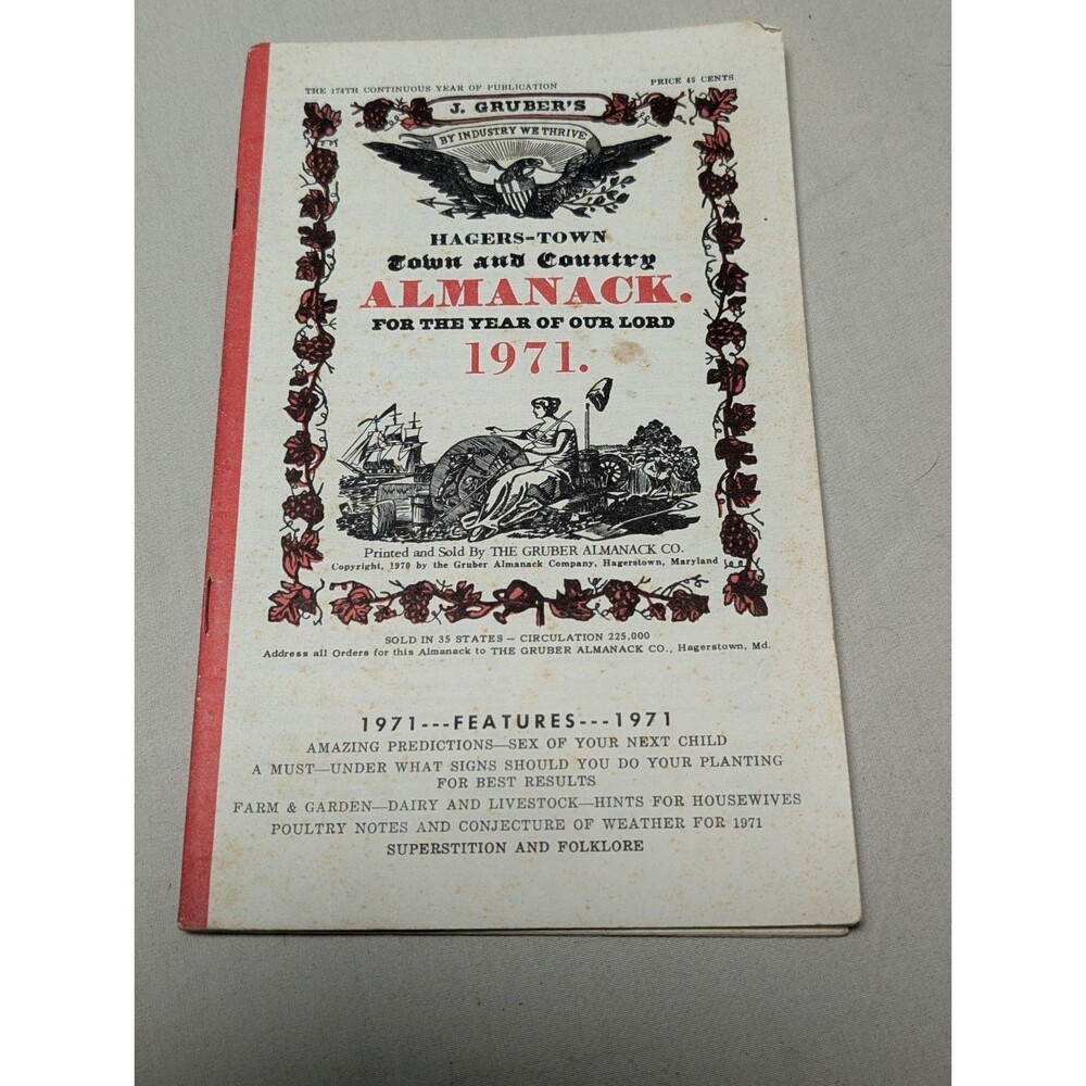 J. Gruber's Hagerstown Maryland Town & Country Almanack Magazine 1971